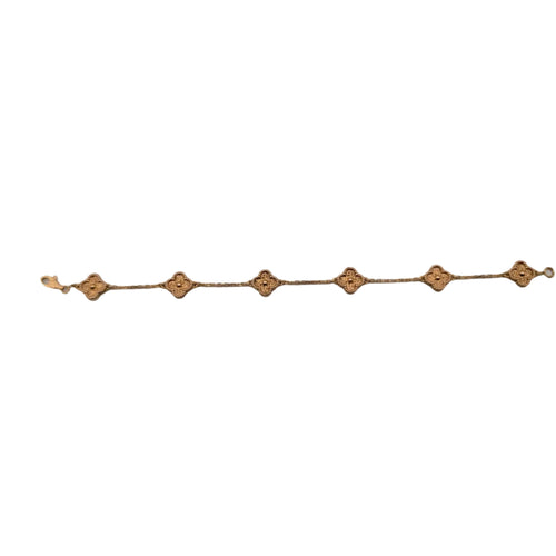 Van Cleef & Arpels Sweet Alhambra 6-Motif Bracelet - Guilloché Gold