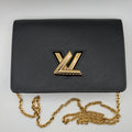 Louis Vuitton Black Epi Leather Twist Wallet on Chain