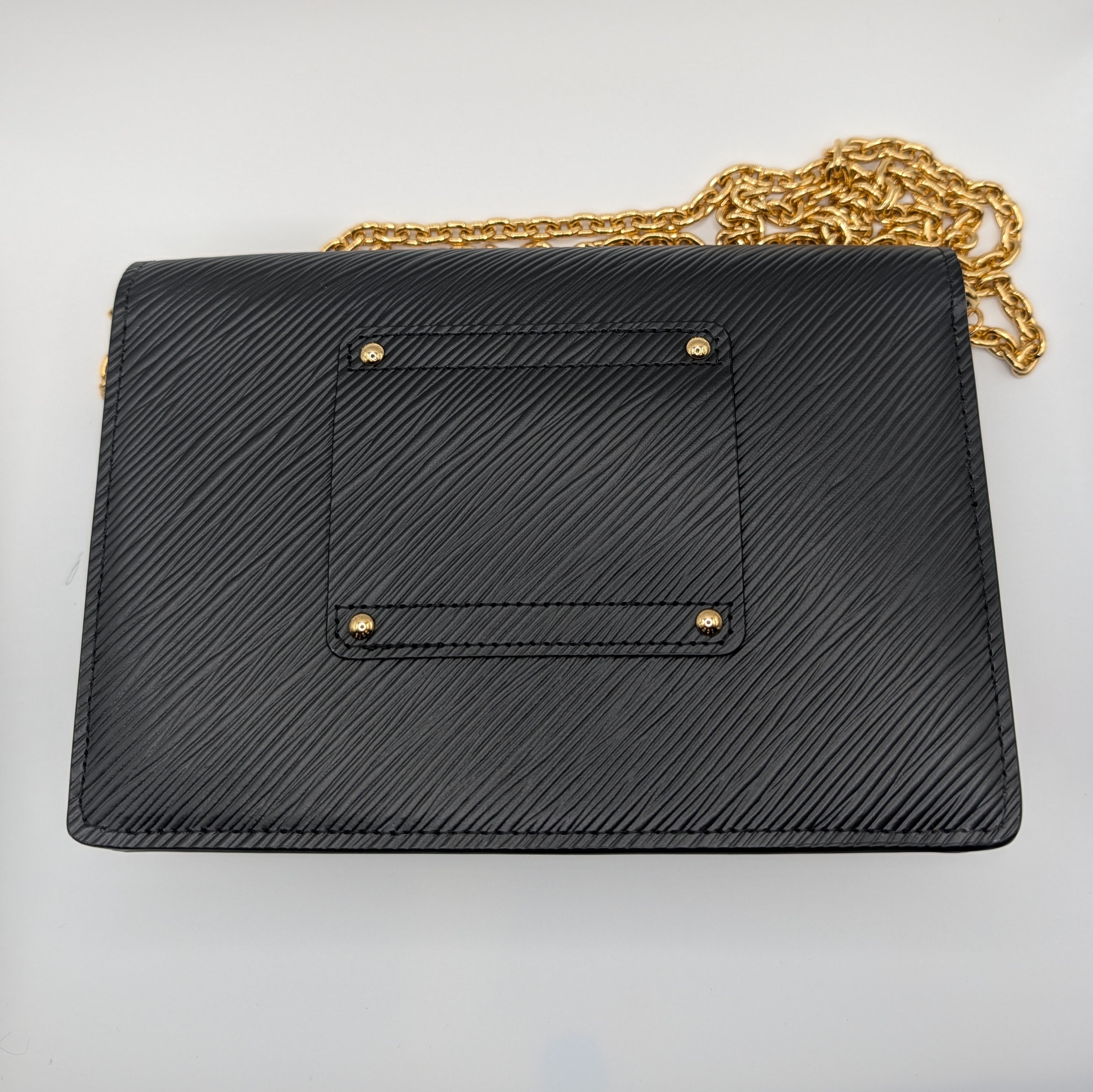 Louis Vuitton Black Epi Leather Twist Wallet on Chain