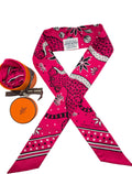 Hermès Les Leopards Bandana Pink Twilly