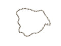 Silver chain necklace on a light gray background